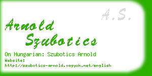 arnold szubotics business card